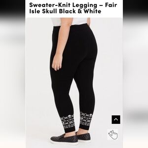 Torrid Sweater-Knit Legging – Fair Isle Skull Blue/Black & White, plus size 1x